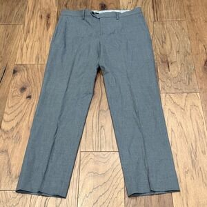 Lauren Ralph Lauren Mens Gray Micro Check Dress Pants 32W x 30L Stretch Trousers
